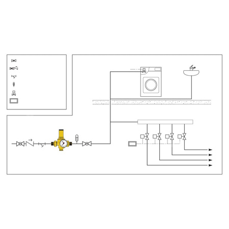 Regulator ciśnienia z wymiennym wkładem z możliwością przyłączenia manometru 1/4" gwint wewnętrzny 3/4"
