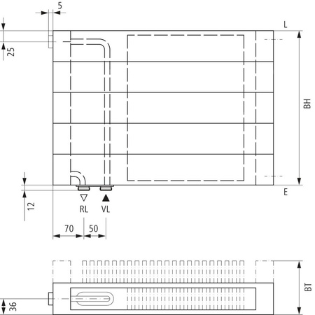 Grzejnik płytowy typ 20 KERMI V-HHV, z osłonami wym. 420 x 2800 mm, kolor biały, moc 2083 W