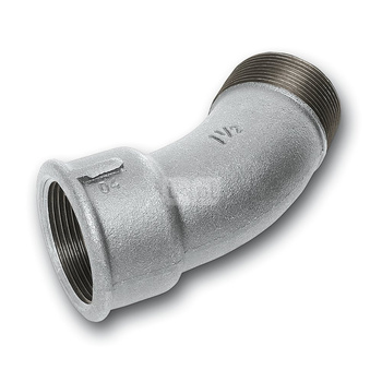 Łuk 45' SANHA 40#, żeliwo (ocynk), 3/4'' (GW x GZ)