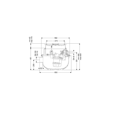 Przepompownia Aqualift S Compact Tronic GTF1200 do zabudowy z pokrywą pod płytki
