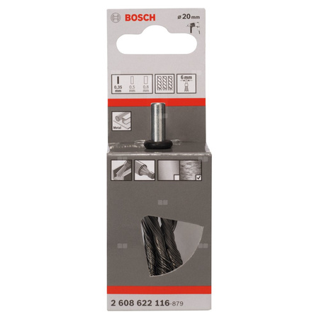 Szczotka pędzelkowa pleciona 19 × 0,35 mm stalowa 19 mm, 0,35 mm