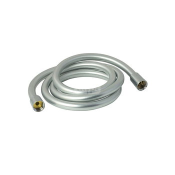 P4S Wąż prysznicowy gładki SREBRNY z końcówką antyskręceniową 150 cm