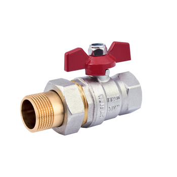 Zawór kulowy PERFEXIM PHA-007 mosiądz niklowany, PN30 1/2'' GZ x GW, uchwyt: motylek