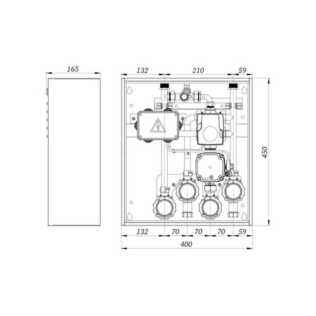 Grupa pompowa AFRISO PrimoBox ACB 910 GZ x GW 3/4'' x 3/4'', z zaworem mieszającym, z siłownikiem arm 141 proclick