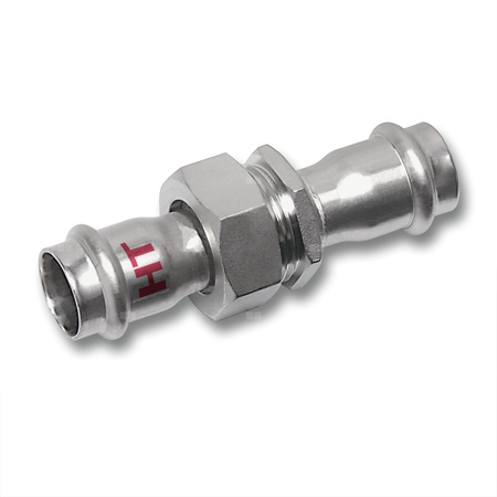 Śrubunek SANHA NiroSan Press Industry trzyczęściowy, stal nierdzewna, 18 mm (zw x zw)