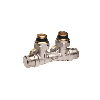 RLV-KDV 15, lewy - Zestaw przyłączeniowy do grzejników dolnozasilanych niezależny od zmian ciśnienia