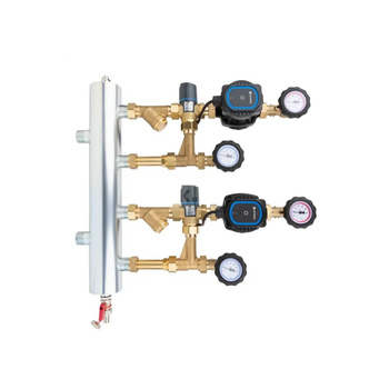 Grupa pompowa AFRISO BPS 911 AP GZ x GW 1'' x 3/4'', z zaworem mieszającym, z zaworem termostatycznym, z pompą obiegową AFRISO APH 160 15-7/130 mm