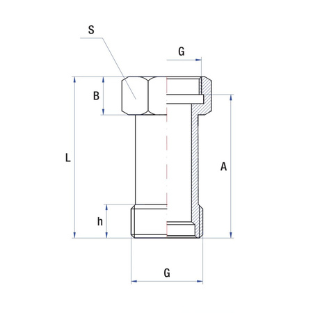 Przedłużka RUMET mosiądz 3/4'' x 3/4'' (GW x GZ), 60 mm