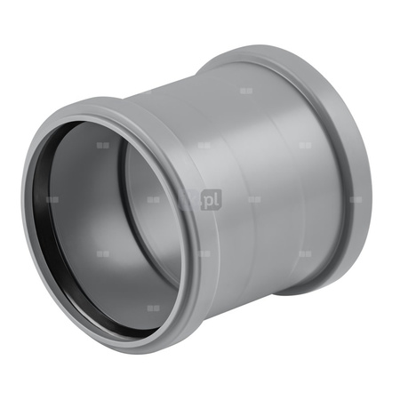 Złączka dwukielichowa MAGNAPLAST HT PLUS HTMM, PP (szary), DN 110 (ww x ww), do kanalizacji
