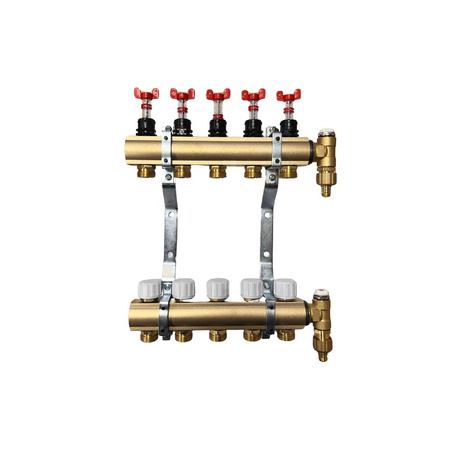 Rozdzielacz mosiężny do OP z przepływ. - QIK ECO - 10 sekcji