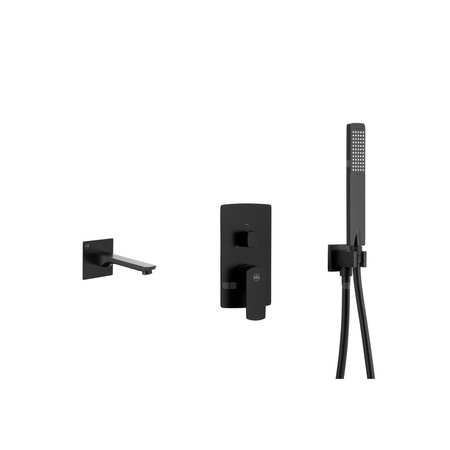 MOKAIT zestaw wannowy podtynkowy z baterią 3 funkcyjną, czarny