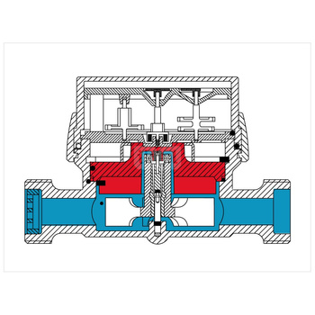 Wodomierz jednostrumieniowy suchobieżny antymagnetyczny, typu GSD8-I DN 15 Q3=1,6 m3/h R100/50, Tmax: 90st.C, L=110 mm