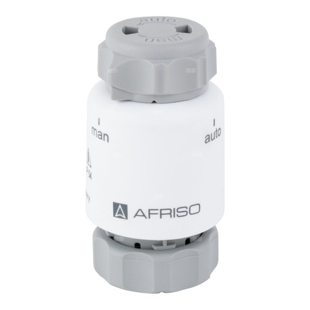 Siłownik termoelektryczny TSA-02 FO, nakrętka M30 x 1,5 mm, 230 V AC, NC, funkcja sterowania ręcznego