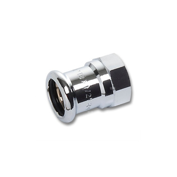 Mufa SANHA Press, miedź (chromowanie), 18 mm x 3/4'' (zw x GW)