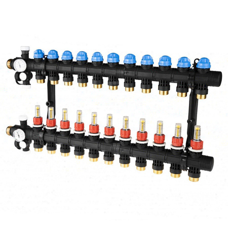 Rozdzielacz do ogrzewania podłogowego AFRISO ProCalida EF1 11-obieg. poliamid GZ 1'' x euroconus 3/4''
