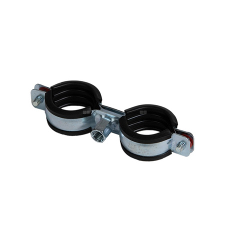 QIK Zestaw - Uchwyt classic podwójny fi 25-28mm 3/4" M8/M10 (śruba dwugwintowa M8x80, kołek nylonowy)