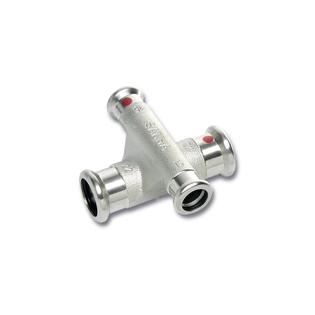 Czwórnik SANHA Therm dwupłaszczyznowy stal 15 mm, zw x zw x zw x zw