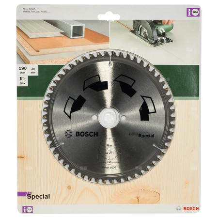 Tarcza pilarska SPECIAL D = 190 mm, otwór = 30 mm, Z = 54
