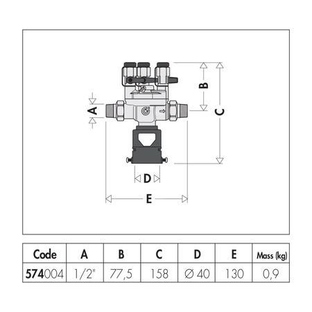 Izolator przepływów zwrotnych ze strefą obniżonego ciśnienia z możliwością nadzoru. 1/2”. Typu BA