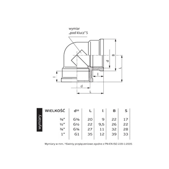 Kolano PERFEXIM 5113, mosiądz, 1 x 1 (GW), PN16 bar
