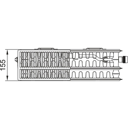 Grzejnik płytowy typ 33 KERMI X2 Profil-Vplus, lewy, z osłonami wym. 300 x 1200 mm, kolor biały, moc 1560 W