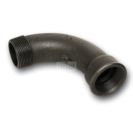 Łuk 90' SANHA 1#, żeliwo (czarny), 3/8'' (GW x GZ)