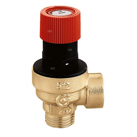 Zawór bezpieczeństwa. Przyłącza z gwintem zewnętrznym i wewnętrznym 1/2" 4 bar