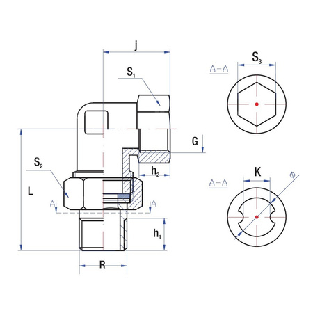 Śrubunek kątowy 90' RUMET mosiądz 1/2'' x 1/2'' (gw x gz), z uszczelką