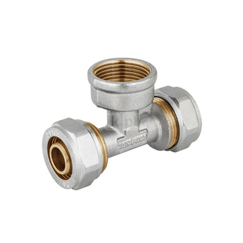 Trójnik PERFEXIM 609 mosiądz niklowany 16 mm x 1/2'' x 16 mm (zz x GW x zz)