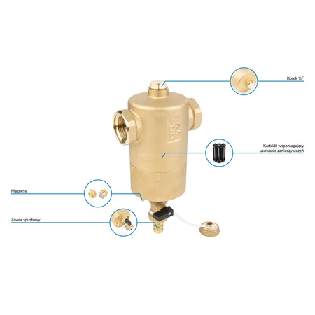 Separator AFRISO FAR 212, do C.O., do klimatyzacji, 10 bar / 110'C, 1'' (GW)Instalacje i źródła ciepła