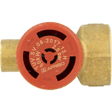 Zawór przelewowy AFRISO MS z wyjściem na manometr mosiądz 2,5 bar GW 1/2'' x 3/4''