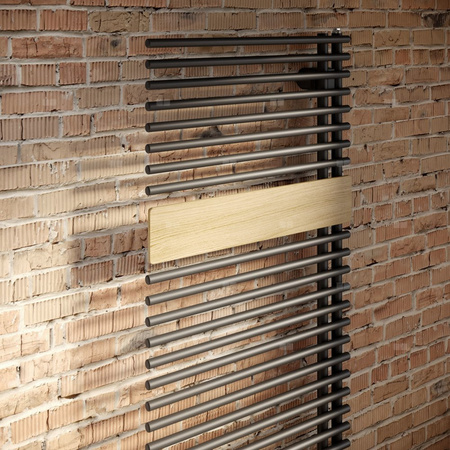 Grzejnik Kermi®Credo®Half®round 1000x600x46, srebro bł./drewno,lewa strona