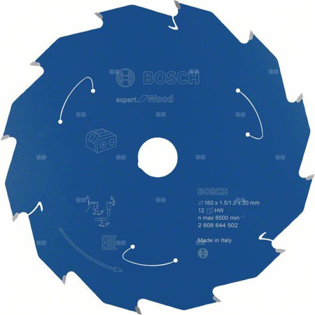Ostrze do piły tarczowej bezprzewodowej Expert for Wood 160 x 1,5 / 1 x 20 T12