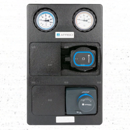 Grupa pompowa AFRISO PrimoTherm K 180-2 DN 25 AP 3-WM-SM GZ x GW 1 1/2'' x 1'', z zaworem mieszającym, z izolacją, z pompą obiegową AFRISO APH 361 25-7/180 mm, z siłownikiem arm 343 proclick