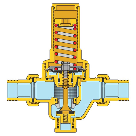 Regulator ciśnienia z wymiennym wkładem z możliwością przyłączenia manometru 1/4" gwint wewnętrzny 1"