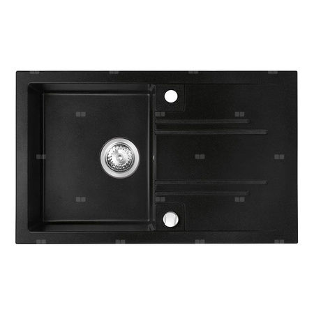 MEZZO II zlewozmywak granitowy 1-komorowy 48/78, grafit