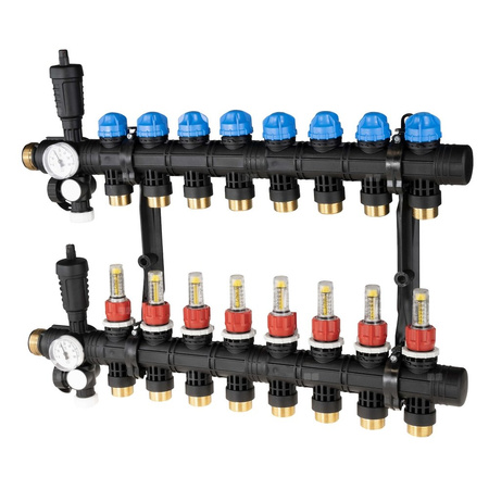 Rozdzielacz do ogrzewania podłogowego AFRISO ProCalida EF1 8-obieg. poliamid GZ 1'' x euroconus 3/4''