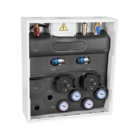 Grupa pompowa AFRISO PrimoBox AZB 211 GZ x GW 3/4'' x 3/4'', z zaworem mieszającym, z zaworem termostatycznym, z izolacją