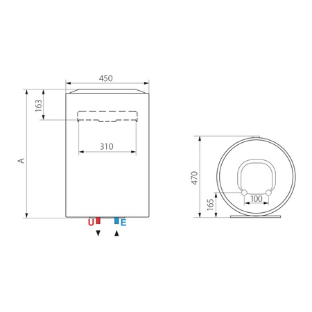 Elektryczny pojemnościowy podgrzewacz wody LYDOS ECO 80 V 1,8K PL EU