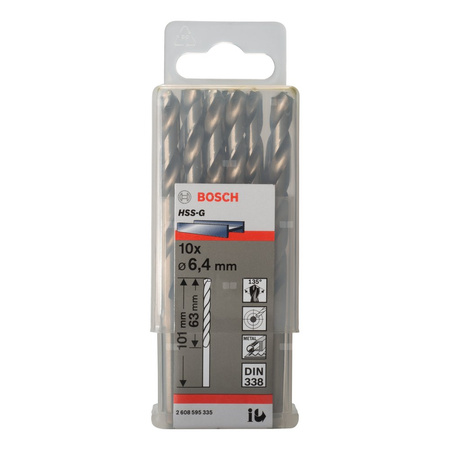 WIERTŁO STAND. HSS-G ŚR.6,4X63X101MM 10S