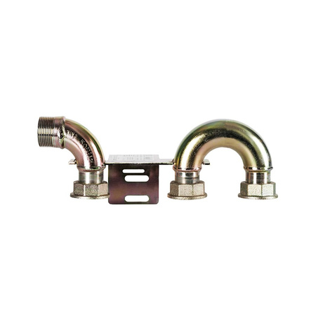 Monozłącze pod gazomierz G4/G6 130mm, GZ 5/4” x śrubunek 5/4” - z łukiem z prawej strony