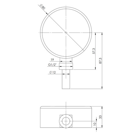 Termometr bimetaliczny AFRISO BiTh fi 80 mm 0…60'C tuleja 40 mm połączenie rad
