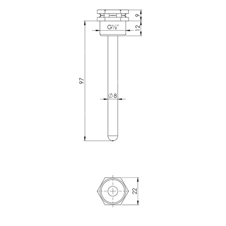 Rurka zanurzeniowa AFRISO 7 mm GZ L= 100 mm
