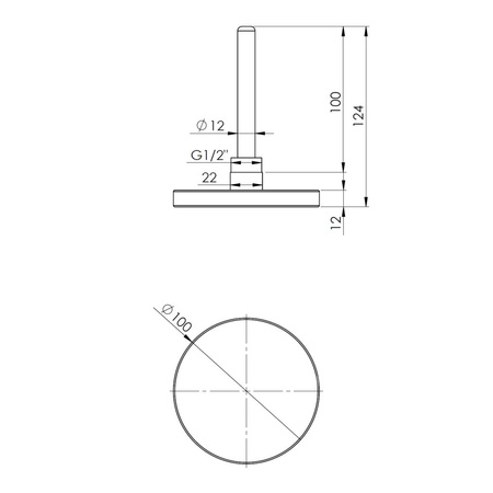 Termometr bimetaliczny AFRISO BiTh fi 100 mm 0…60'C tuleja 100 mm połączenie ax