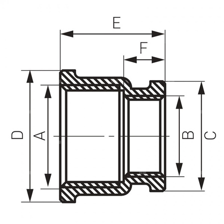 Mufa FERRO redukcja, mosiądz (chrom), 3/4'' x 1/2'' (GW)