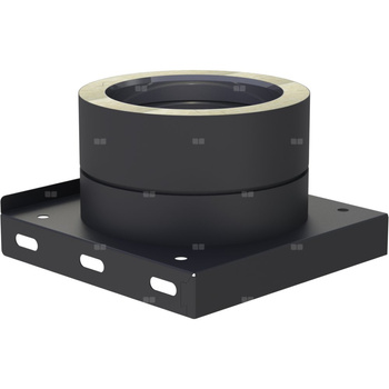 Płyta fundamentowa fi 150mm z odpływem skroplinw dół (nypel 1/2") lakierowana na czarno w dół (nypel 1/2") lakierowana na czarno