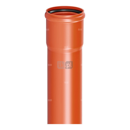 Rura kanalizacyjna zewnętrzna pvc-u MAGNAPLAST KGEL 400 x 3000 x 11.7 z kielichem wydłużonym lita pomarańczowa, klasa C - SN 8