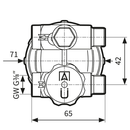 Filtr olejowy AFRISO Z500St dwururowy fi 3/8'' x 3/8'' GW x GZ, z wkładem stalowym, maks. przepływ 220 l/h