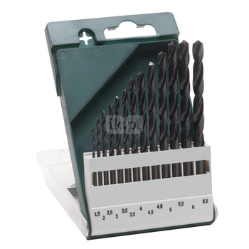 13-częściowy zestaw Wierteł do metalu HSS-R, DIN 338 1,5, 2,0, 2,5, 3,0, 3,2, 3,5, 4,0, 4,5, 4,8, 5,0, 5,5, 6,0, 6,5 mm