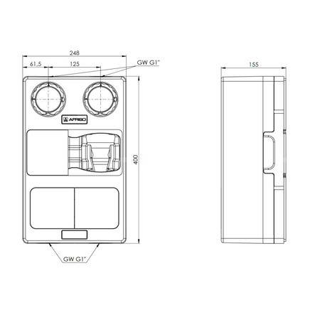 Grupa pompowa AFRISO PrimoTherm K 180-2 DN 25 3-WM GZ x GW 1 1/2'' x 1'', z zaworem mieszającym